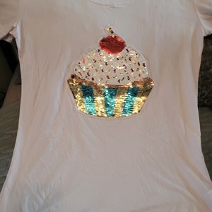 Emme Jordan size large cupcake sequin shirt